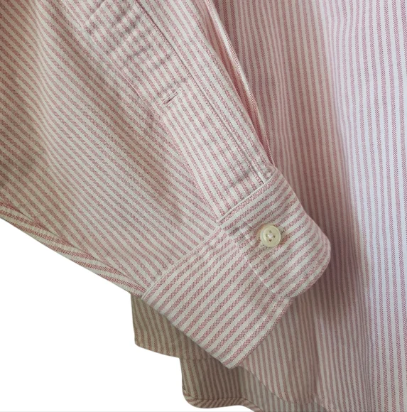 Ralph Lauren Mens Thick Pink Pinstripe Classic Fit Pony Logo Shirt 17.5 36/37 - Picture 5 of 7